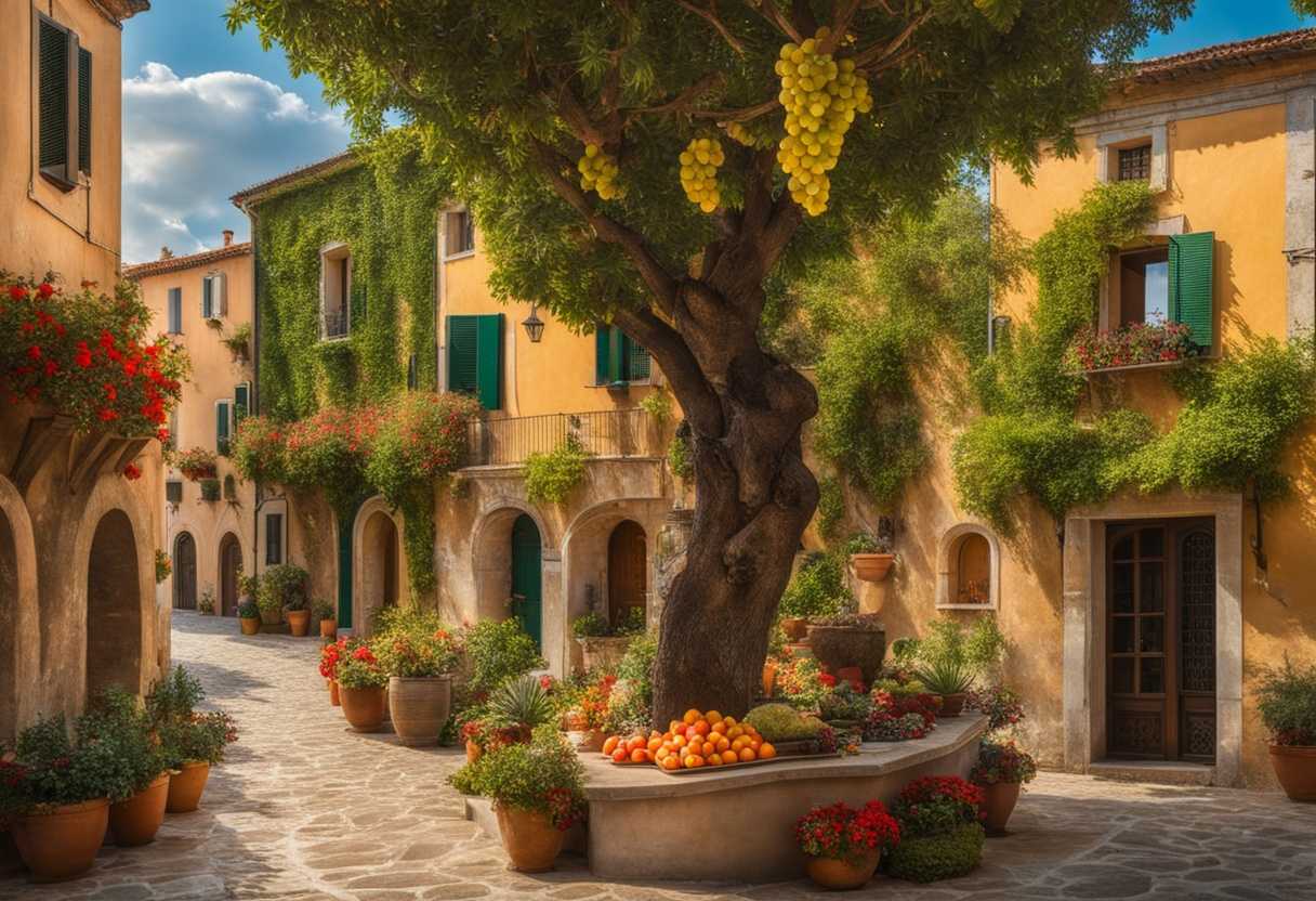 A-bustling-city-with-lush-vineyards-olive-trees-and-colorful-buildings-symbolizing-prosperity-and-_jyxq