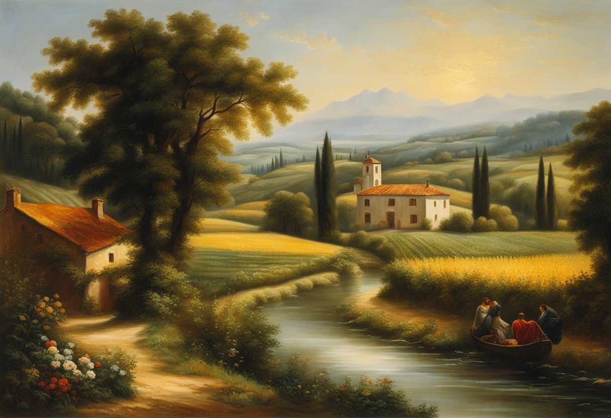 Tranquil-countryside-scene-flowing-brooks-lush-crops-fruit-trees-and-abundant-harvest_dhts