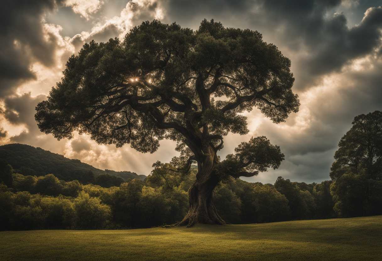 A-towering-tree-stands-against-a-dramatic-sky-showcasing-the-raw-power-and-beauty-of-nature_dqwe