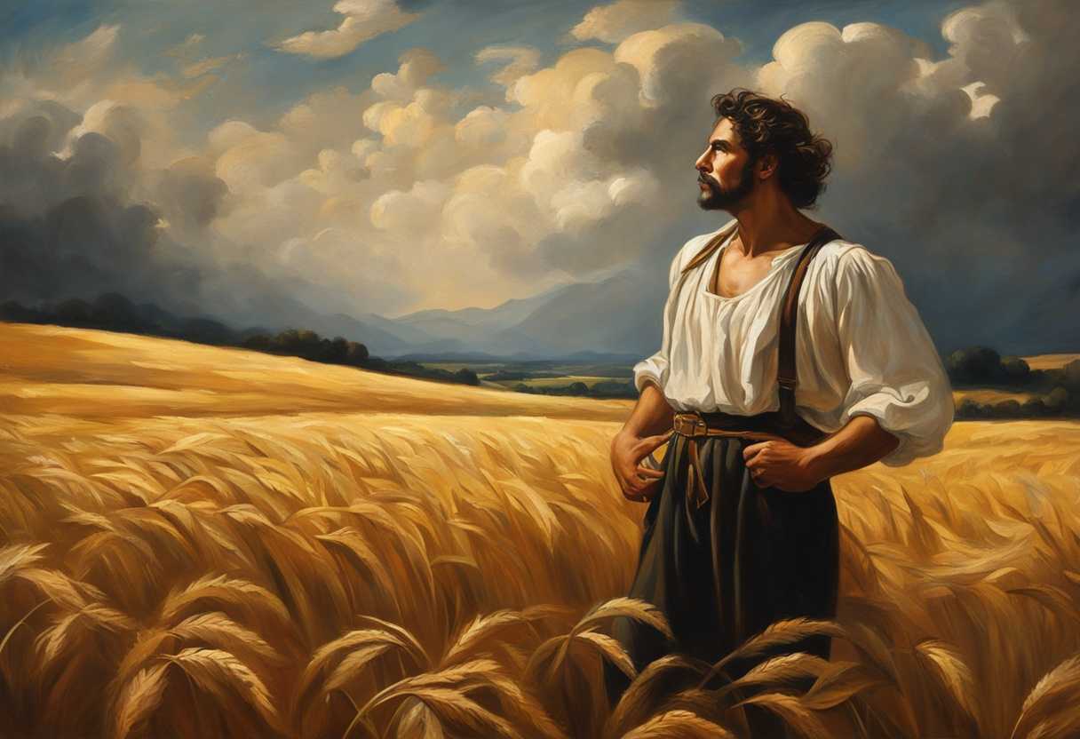 Determined-farmer-in-golden-field-gazing-at-sky-hands-clasped-wind-tousling-hair_ijjx