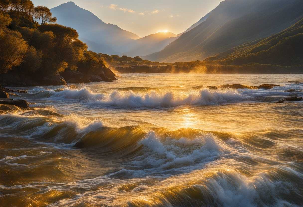 Golden-sunlight-illuminates-streams-merging-into-the-vast-sea-reflecting-a-harmonious-dance-of-tran_leni