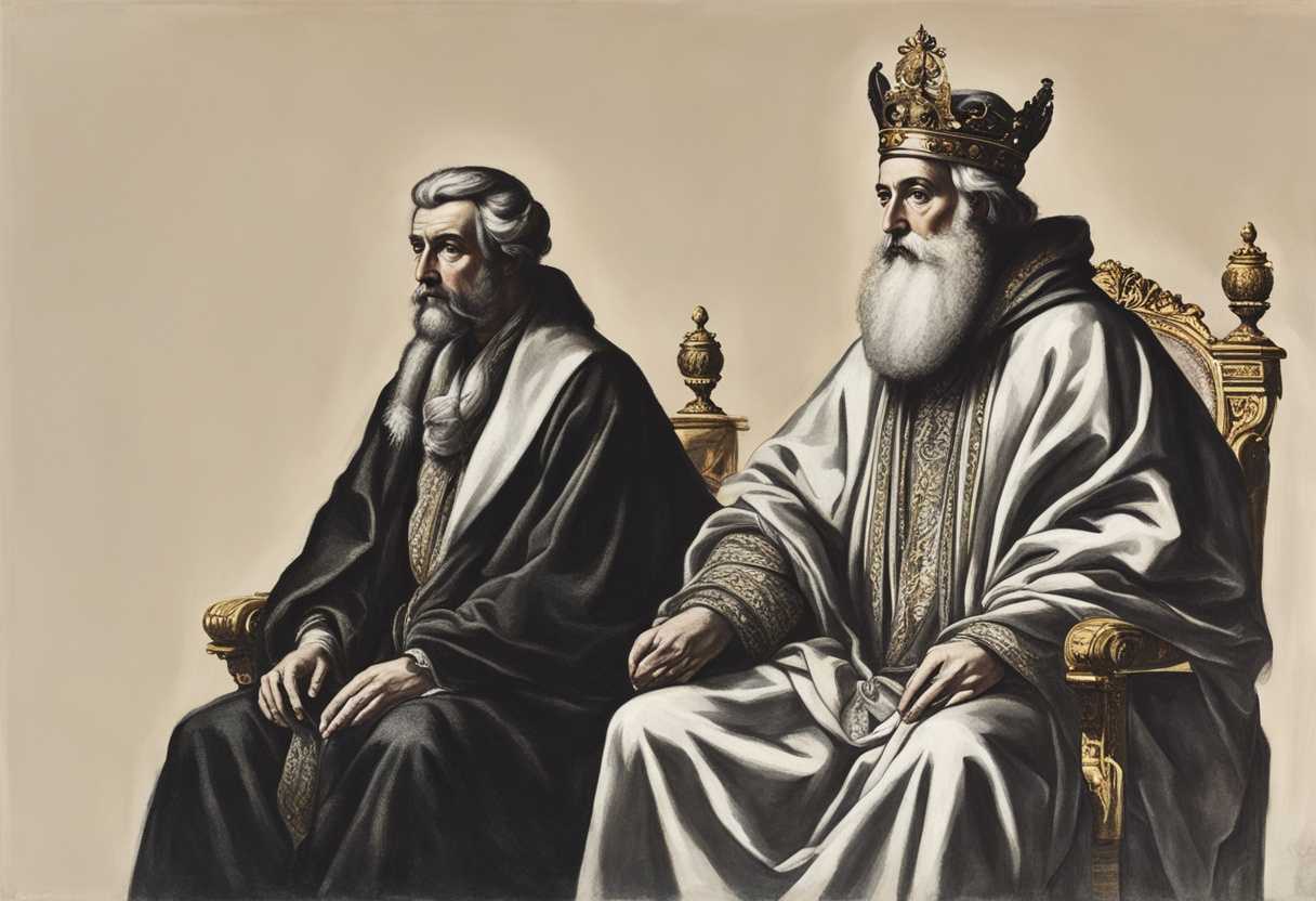 A-wise-sage-in-humble-robes-stands-before-a-king-in-regal-attire-contrasting-wisdom-and-authority_eink