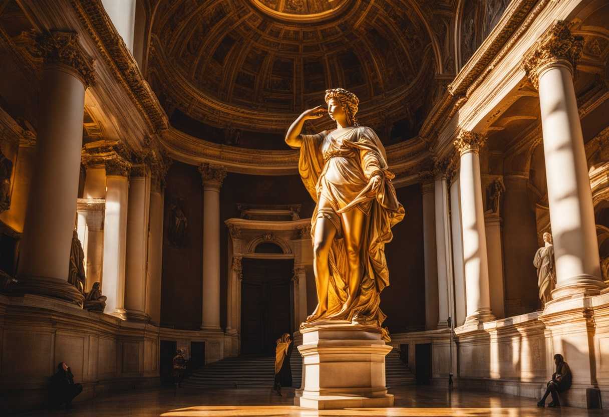 A-person-gazes-in-awe-at-a-grand-statue-bathed-in-golden-light_nnzh