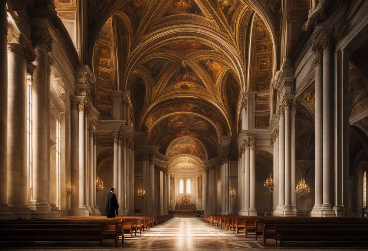 A-man-stands-confidently-in-a-grand-church-symbolizing-leadership-and-reverence-in-warm-lighting_ryxn