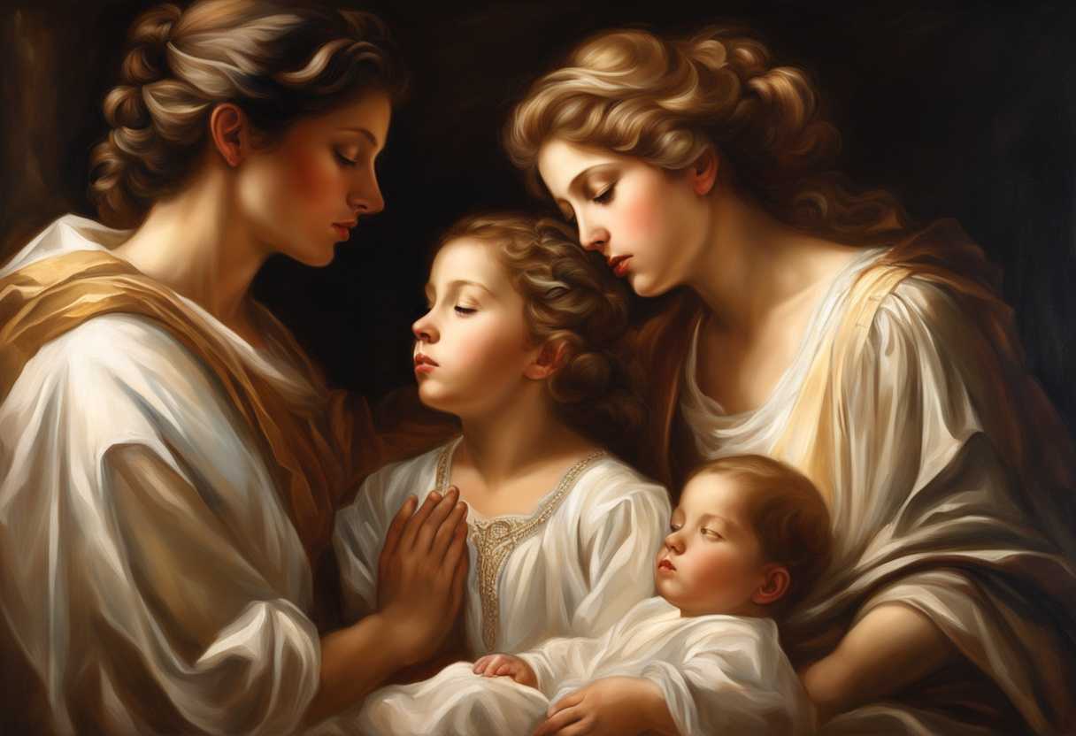 Family-huddled-in-prayer-children-gazing-in-awe-bathed-in-soft-light-feeling-love-and-peace_ttkx
