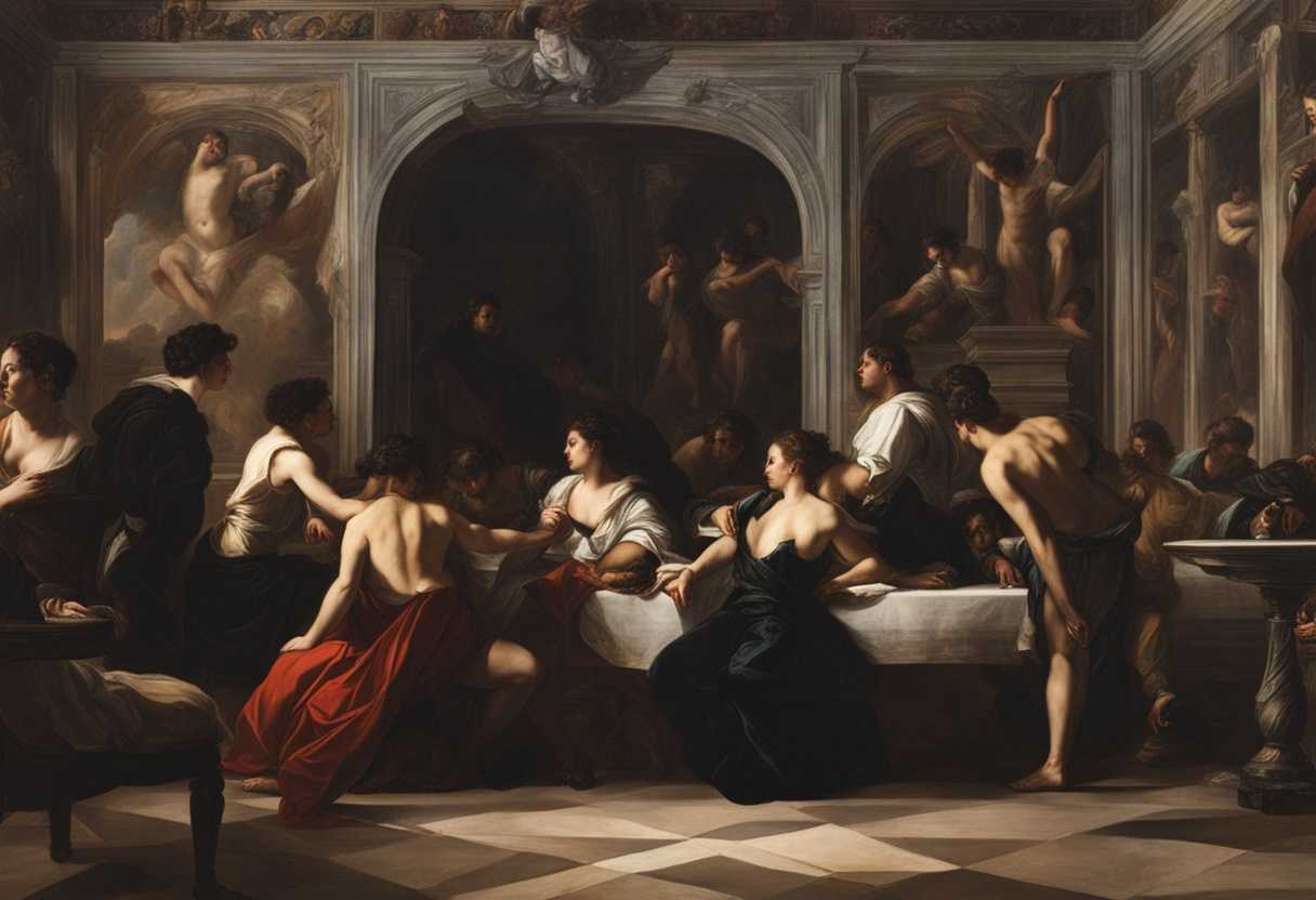 A-dimly-lit-room-with-people-displaying-callous-expressions-and-sensual-postures-disconnected-from-_lpqa