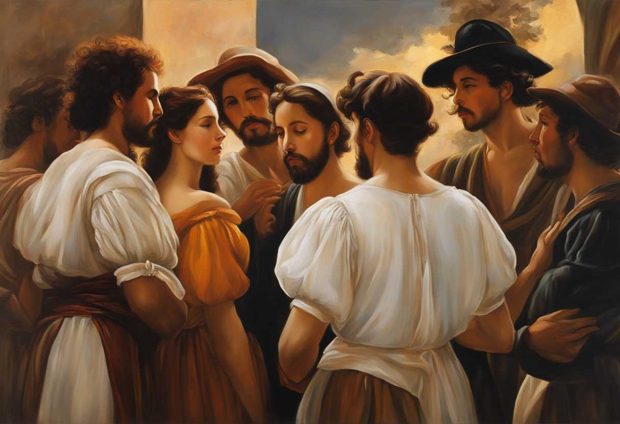 People-gathered-in-deep-conversation-under-a-setting-sun-sharing-genuine-expressions-and-understand_hegh