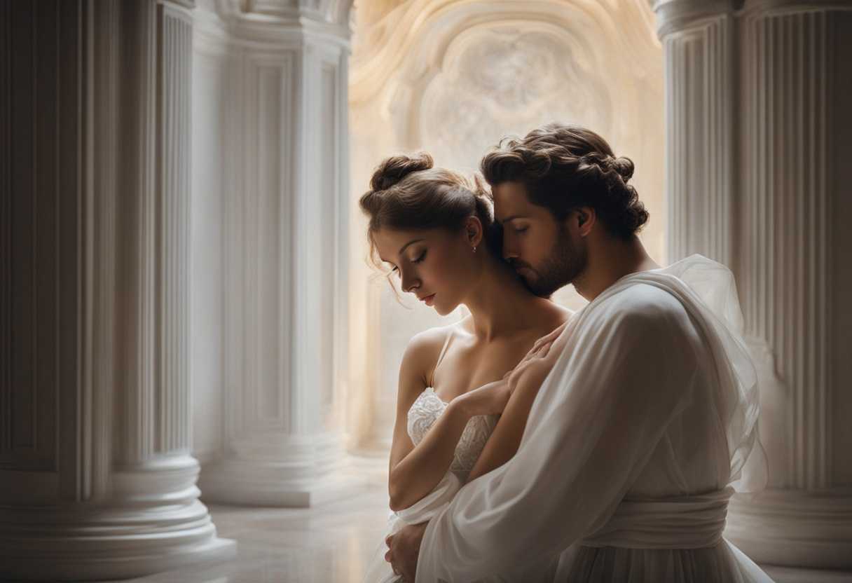 A-couple-bathed-in-soft-light-sharing-a-tender-moment-of-purity-and-sanctity_pcxr