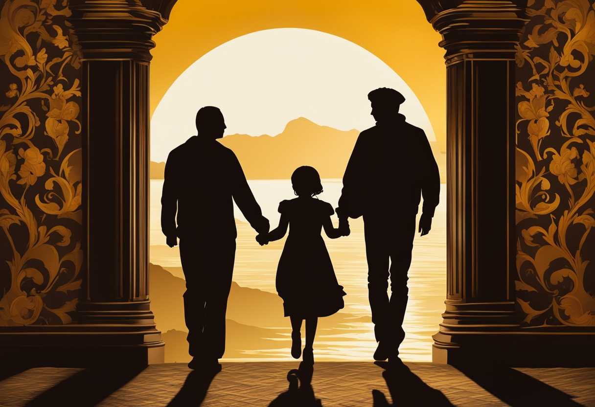 Family-of-four-silhouetted-against-a-golden-sunset-exuding-love-respect-and-harmony_dlbw
