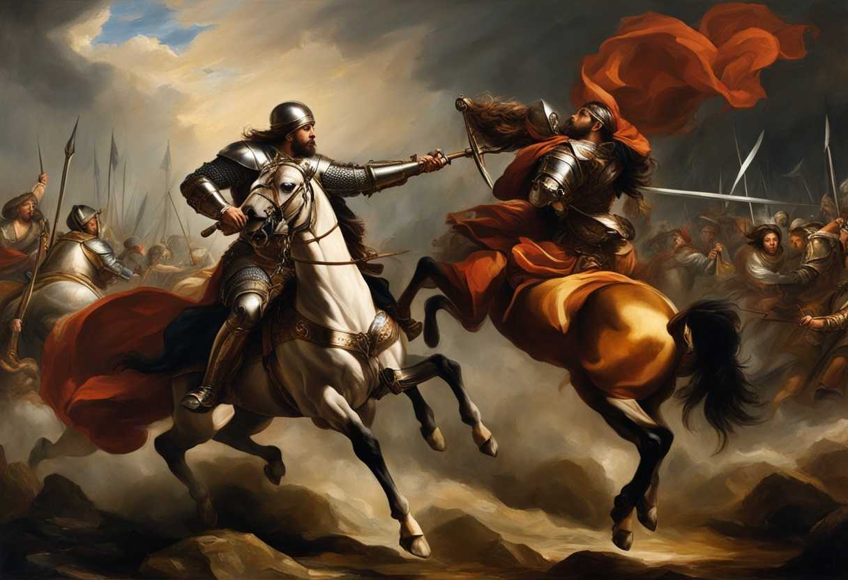Dramatic-battle-scene-warrior-adorned-in-armor-of-God-faces-spiritual-forces-with-unwavering-faith_pftw
