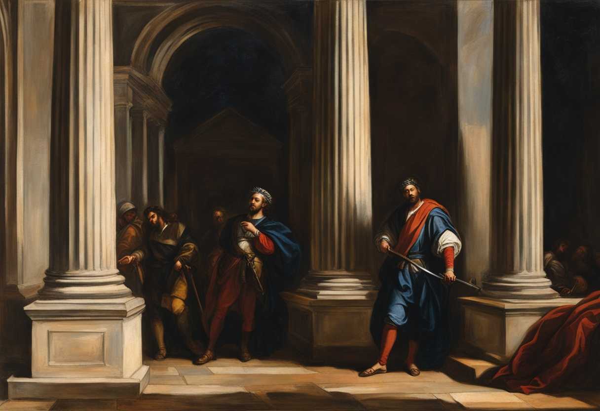 Mordecai-defiantly-stands-at-the-king's-gate-casting-a-dramatic-shadow-of-tension-and-conflict_wdwo