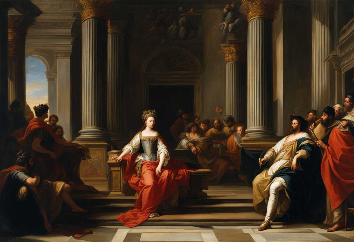 In-a-regal-court-Queen-Esther-and-Mordecai-face-King-Ahasuerus-amidst-tension-and-resolution_yvww
