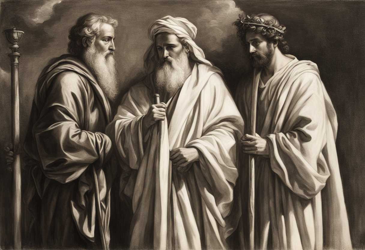 Moses-and-Aaron-stand-in-ancient-robes-with-staffs-solemnly-contemplating-bathed-in-reverent-light_sttn