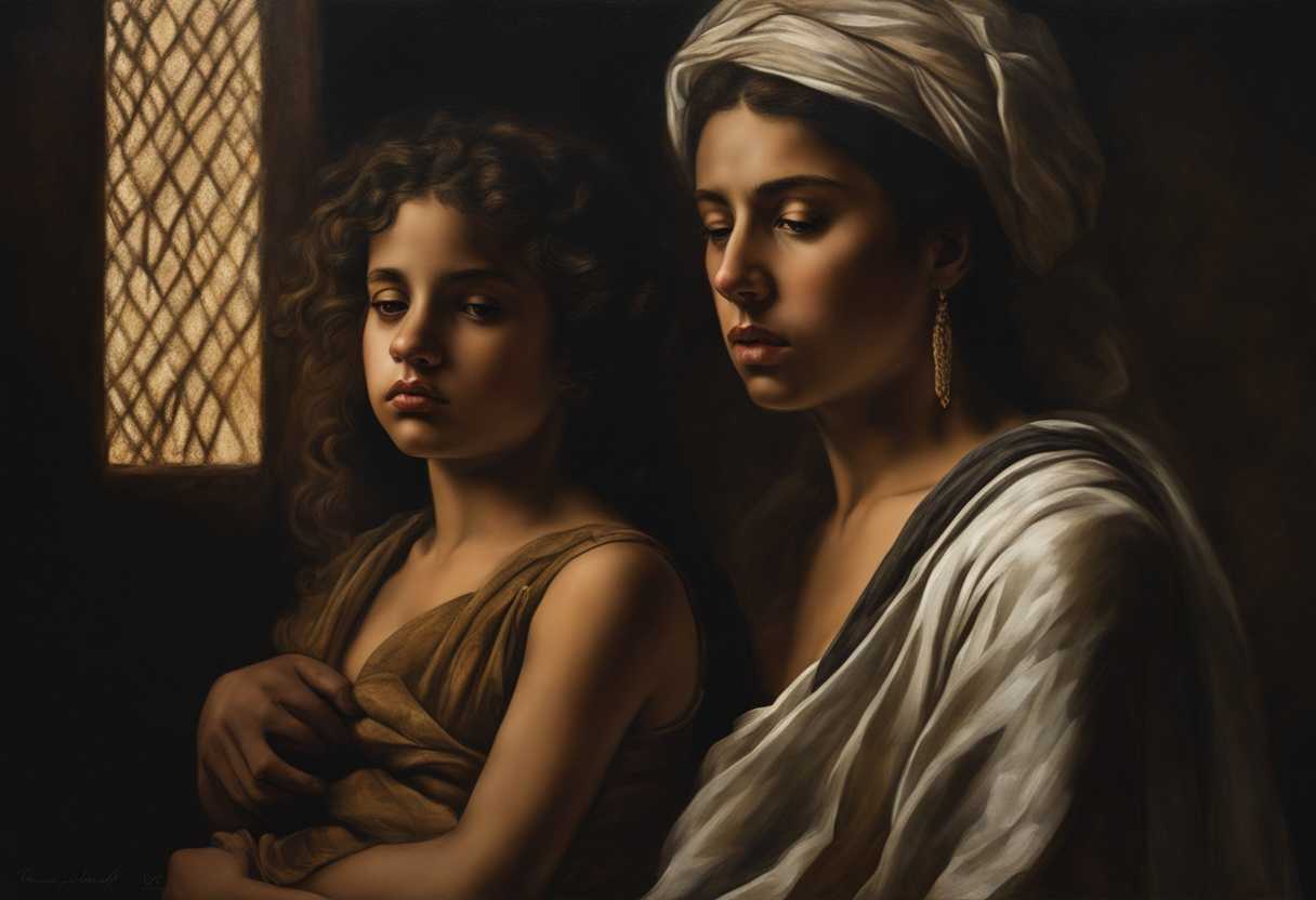 A-Hebrew-slave-and-daughter-sold-somber-faces-uncertainty-subdued-lighting-focused-composition_gstw