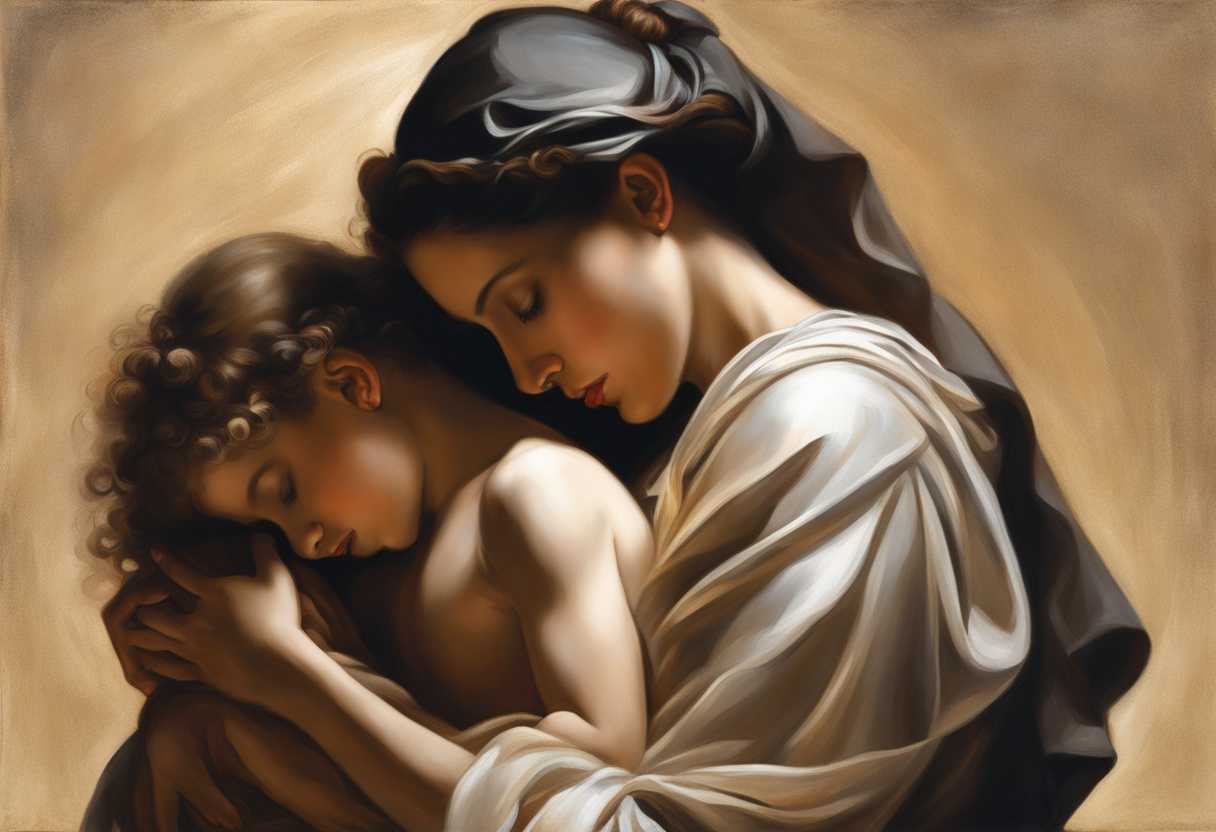 Widow-and-child-embrace-showing-resilience-and-vulnerability-bathed-in-warm-trusting-light_diit