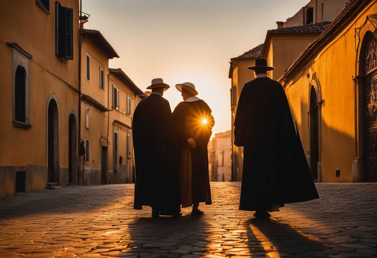 Neighbors-exchange-cloaks-at-sunset-embodying-honor-respect-and-responsibility-in-golden-light_zlse