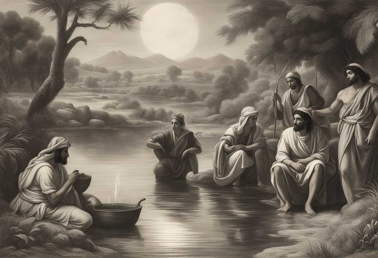 Egyptian-helps-shepherds-draw-water-faces-glowing-with-gratitude-in-a-serene-pastoral-setting_endc
