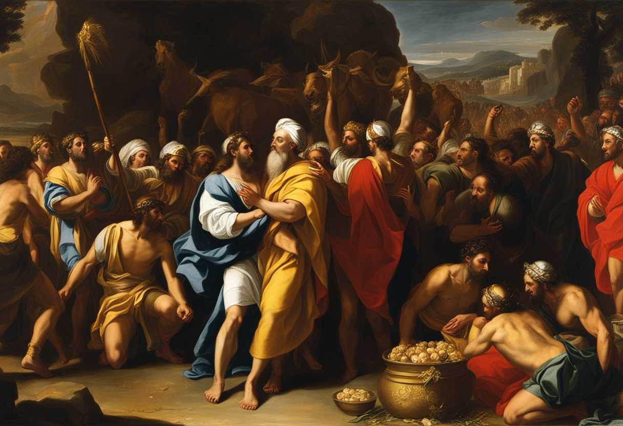 Moses-and-Joshua-stand-firm-with-tablets-as-Israelites-celebrate-around-a-golden-calf_cmzv