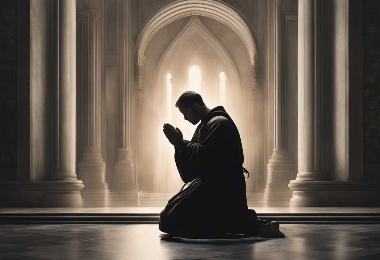 A-person-kneeling-before-a-glowing-religious-symbol-hands-clasped-in-prayer-in-peaceful-reverence_rdur