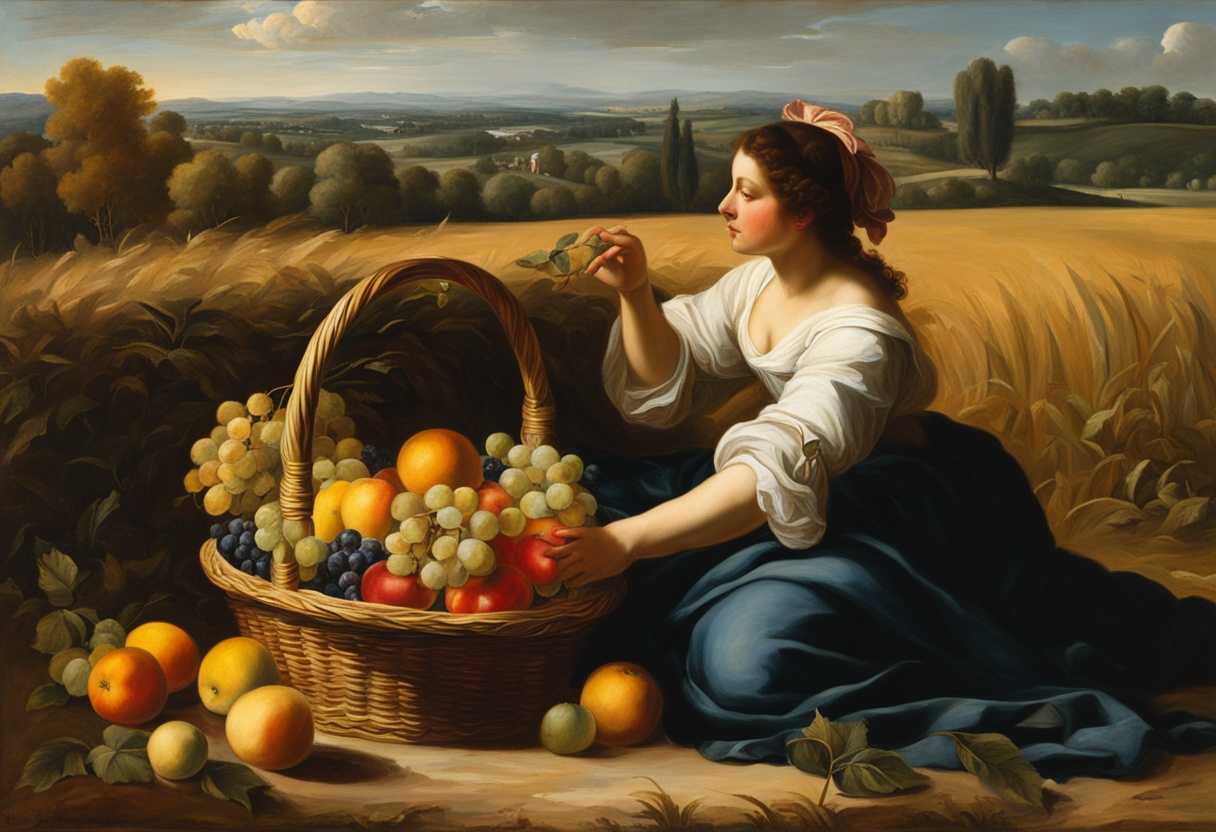 A-figure-in-a-sunlit-field-offers-a-basket-of-colorful-fruits-in-reverence_gebt