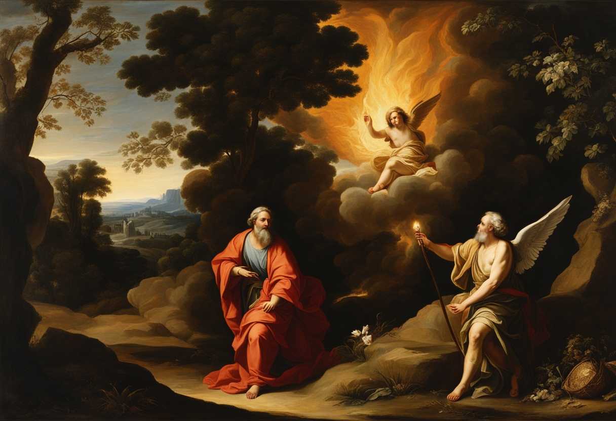 Moses-encounters-the-angel-of-the-Lord-at-a-burning-bush-receiving-divine-revelation_fyxu