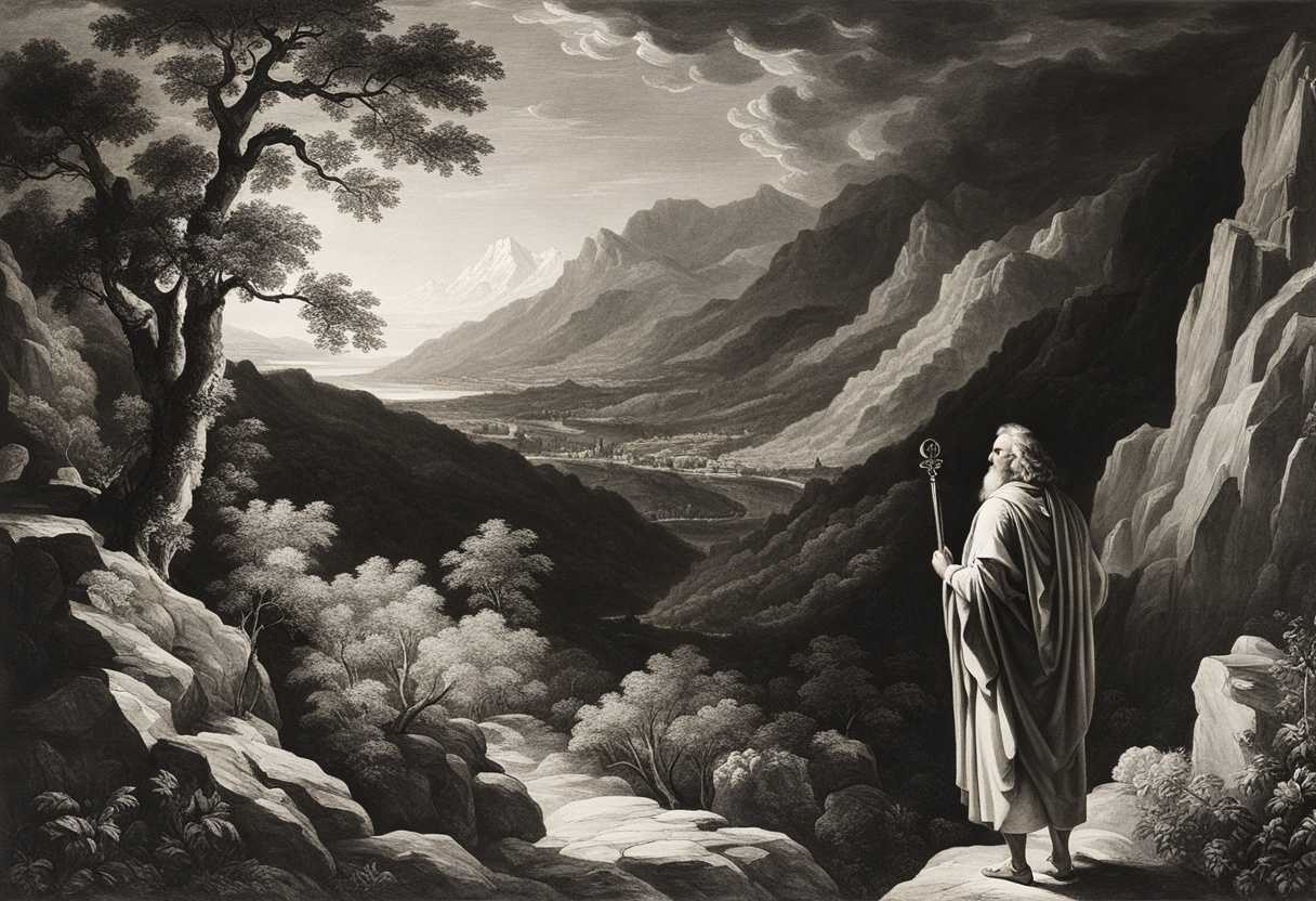 Moses-stands-in-awe-before-a-glowing-burning-bush-on-a-majestic-mountain_msid