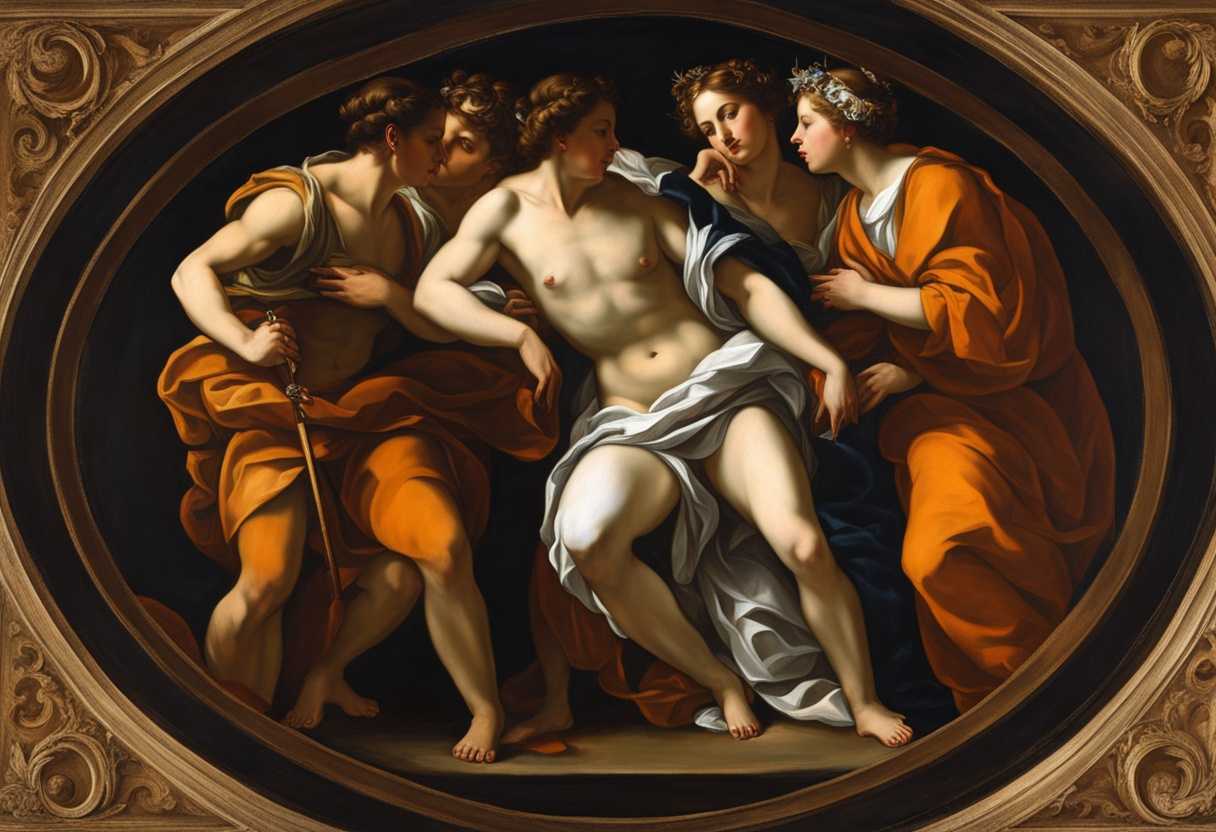 Four-identical-figures-stand-in-a-circle-mirroring-each-other-creating-a-mesmerizing-and-mysteriou_viyq