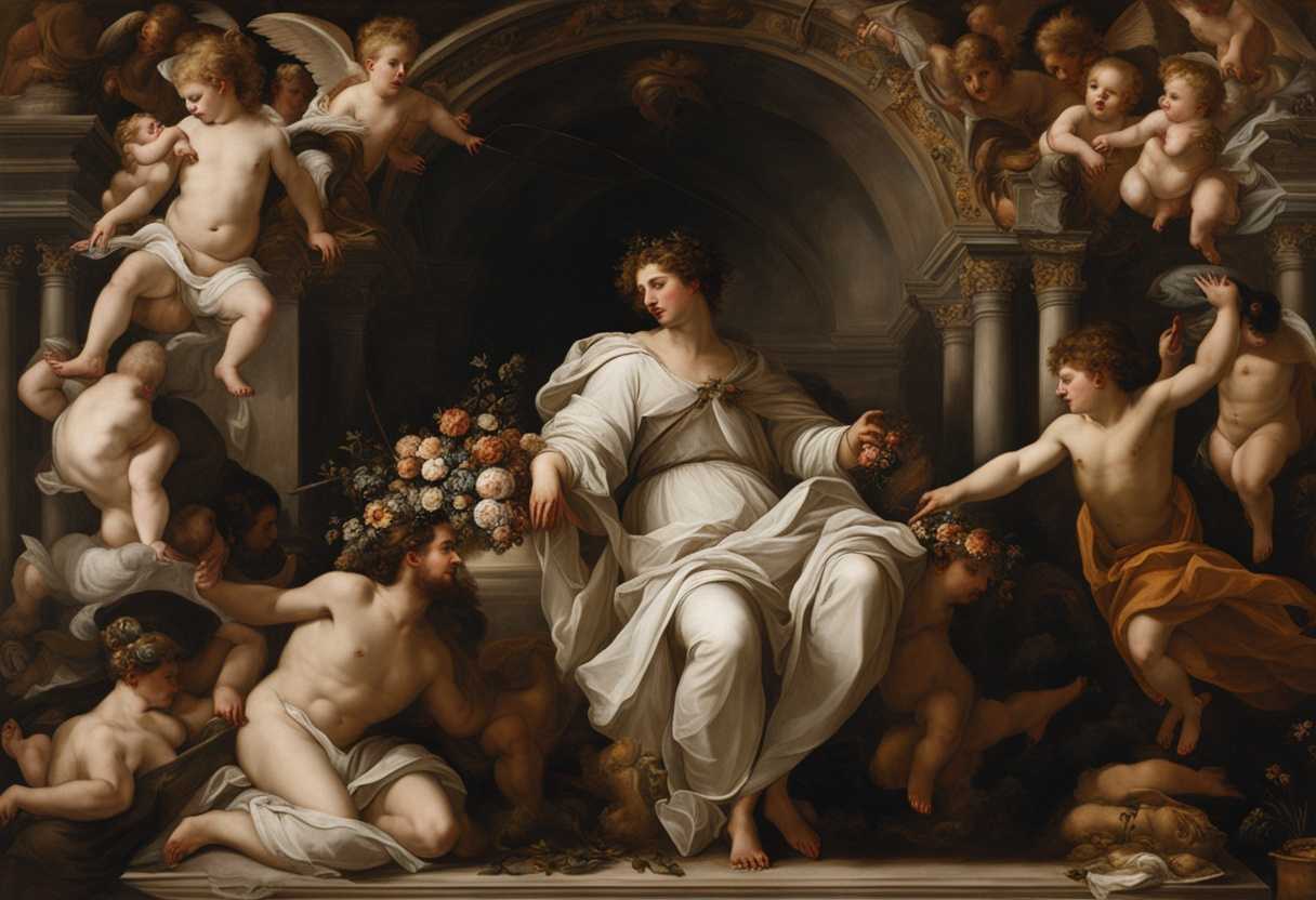 A-man-in-linen-surrounded-by-cherubim-and-wheels-in-a-mystical-symbolic-religious-setting_eeup