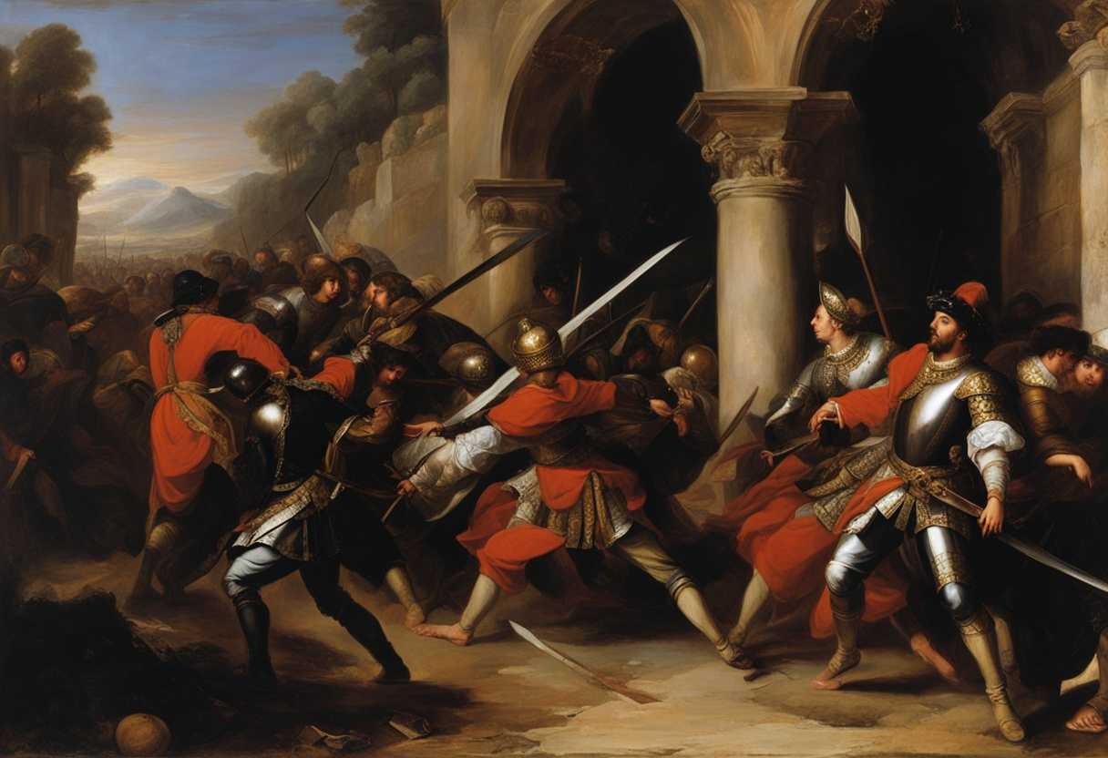 Prince-and-his-troops-hurriedly-dig-through-a-wall-at-dusk-unsheathed-swords-faces-covered_tyhu