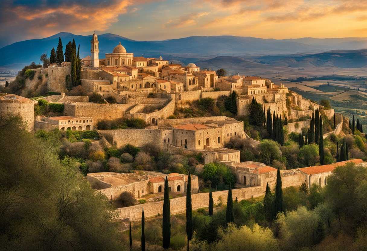 A-panoramic-view-of-the-Land-of-Israel-showcasing-ancient-cities-rolling-hills-and-divine-guidanc_dtwo