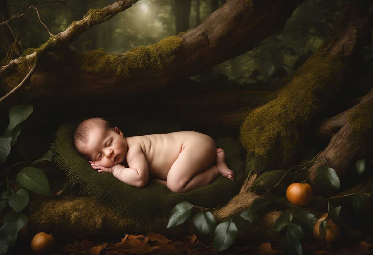 A-newborn-baby-emerges-in-a-serene-untouched-forest-embodying-purity-and-vulnerability_dvye