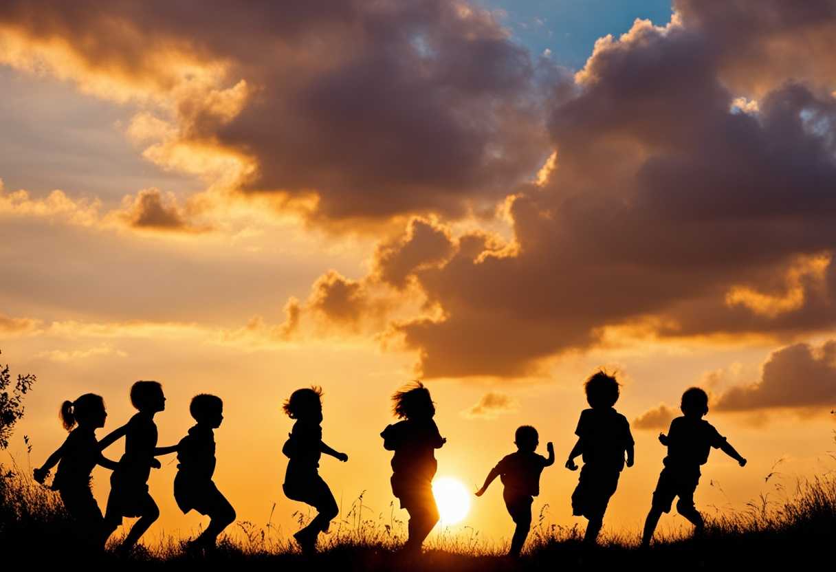 Children-laughing-exploring-untamed-wilderness-at-sunset-silhouetted-against-warm-golden-light_xdkm