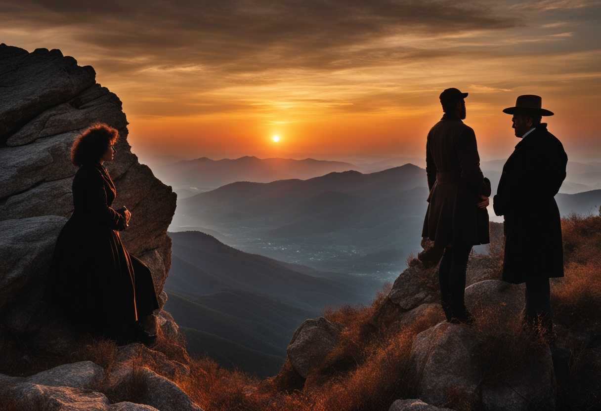 Silhouetted-group-on-a-mountaintop-at-sunset-gazing-at-the-horizon-with-introspective-expressions_aryh