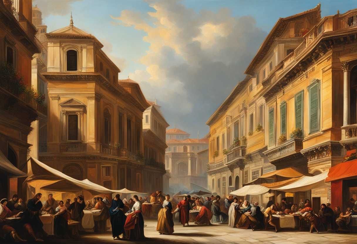 Vibrant-city-scene-bustling-streets-diverse-activities-people-in-conversation-dynamic-skyline_dioq