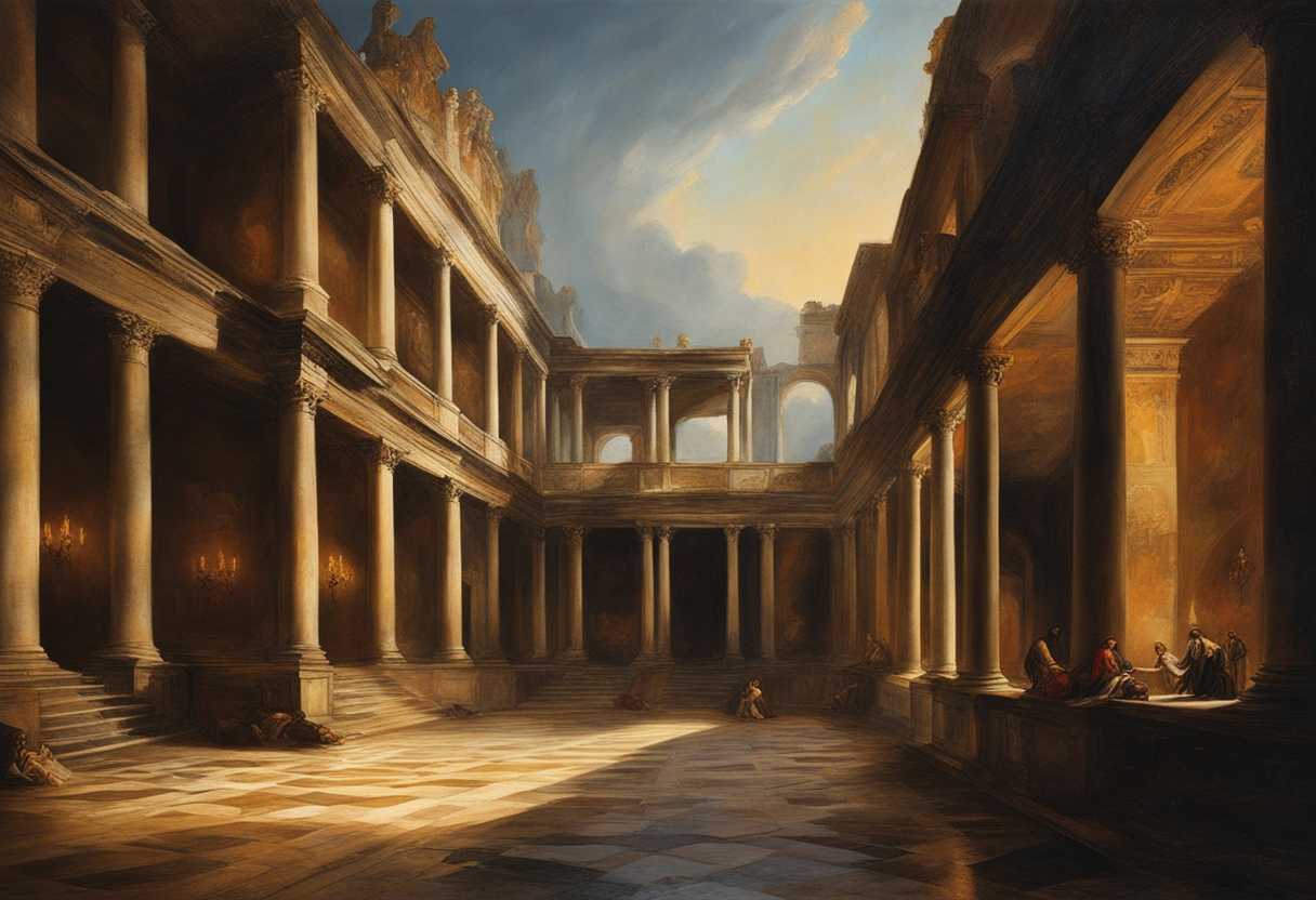 In-a-quiet-ancient-ruin-shadows-dance-with-vibrant-city-lights-telling-tales-of-past-and-present_kpoe