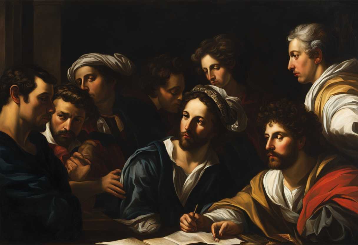 A-diverse-group-of-individuals-in-a-dimly-lit-room-contemplating-important-decisions-with-empathy-a_pylj
