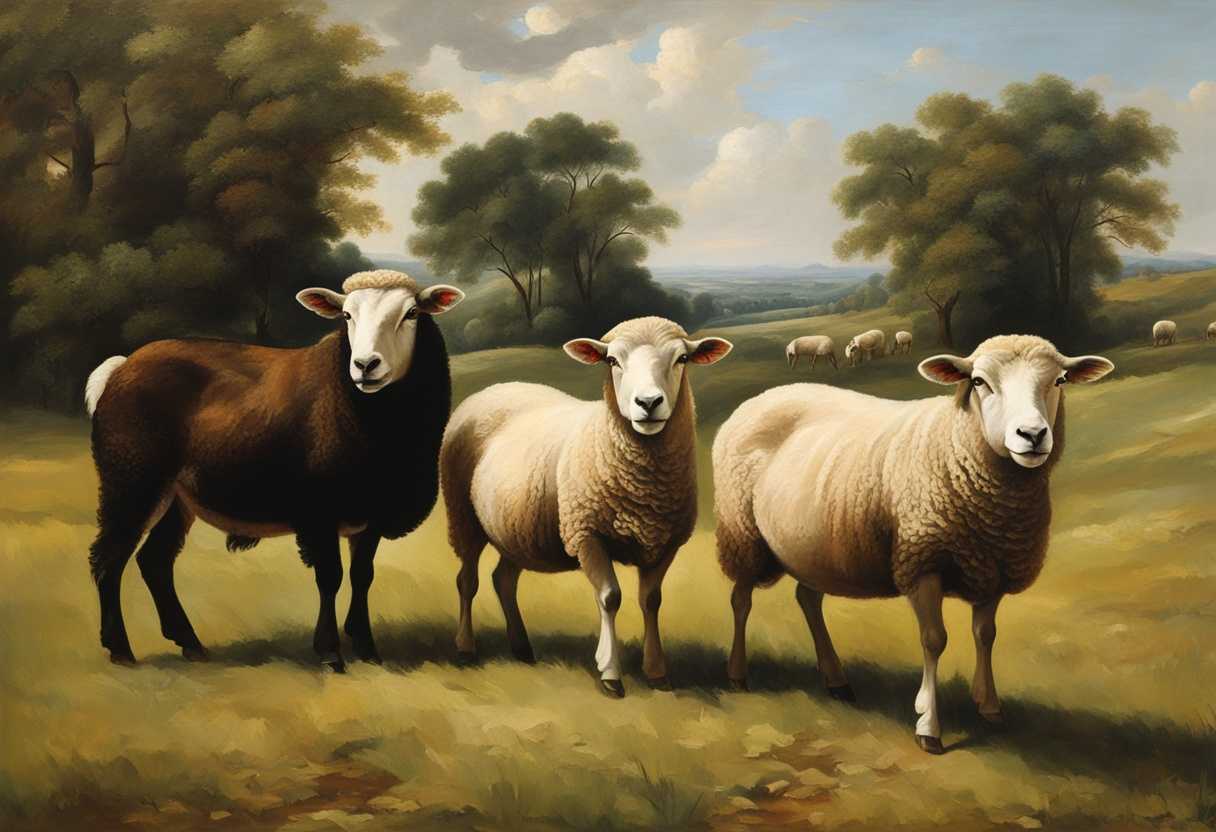 Peaceful-pasture-with-gentle-sheep-and-assertive-rams-showcasing-natural-hierarchy-and-dominance-in_zcic