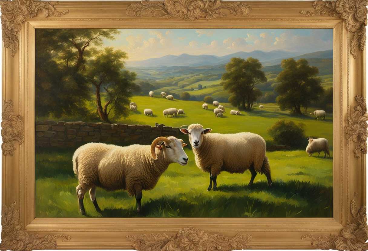 Peaceful-scene-of-sheep-and-rams-grazing-in-sunlit-green-pasture-showcasing-natural-beauty_stwt