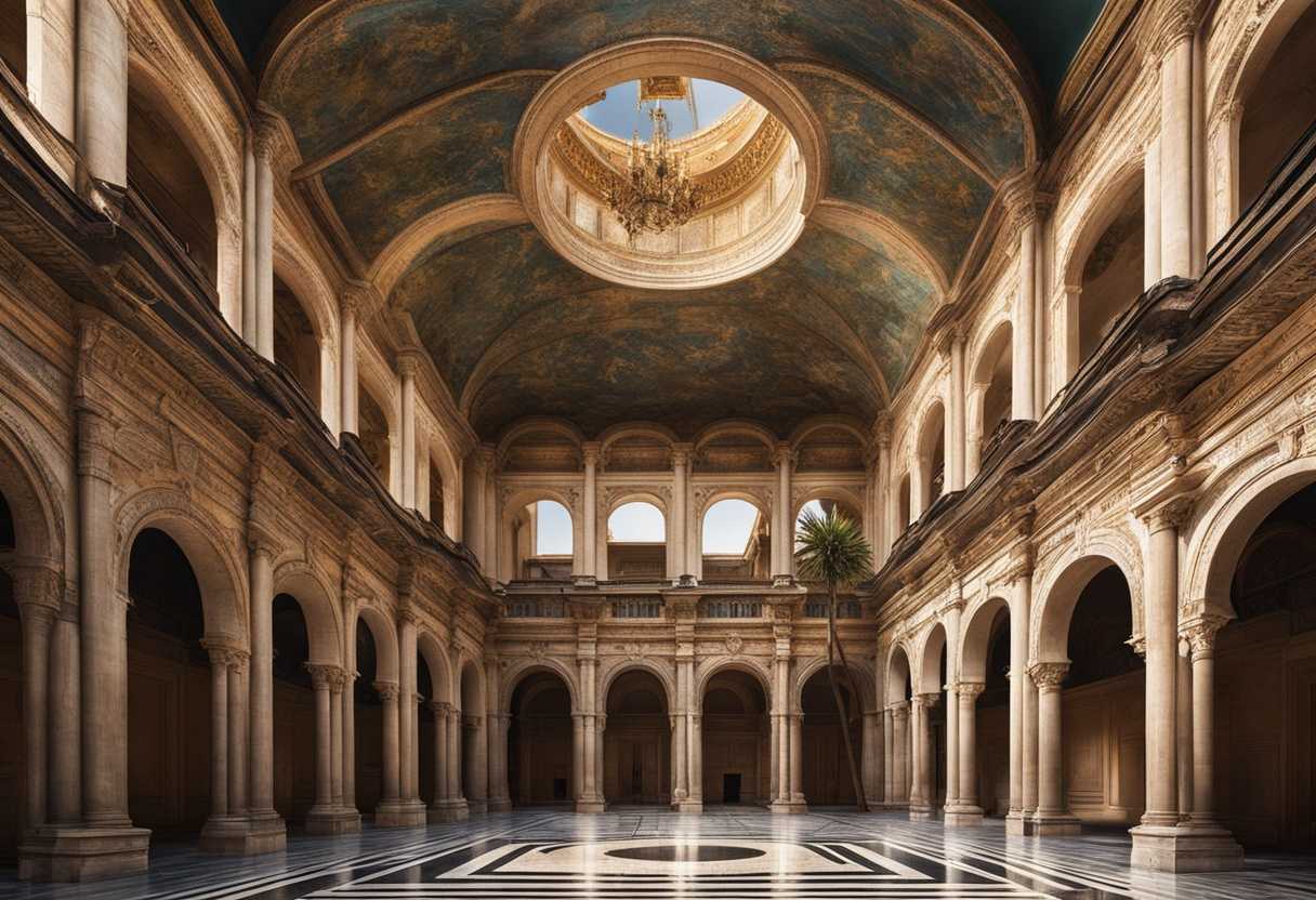 A-grand-courtyard-with-a-central-gateway-palm-trees-symmetrical-design-and-intricate-textures_kkex