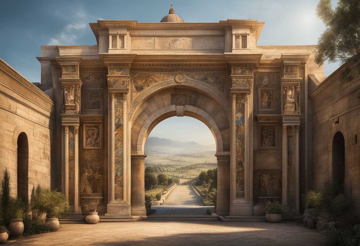 A-city-gate-adorned-with-symbols-of-Israel's-tribes-surrounded-by-sacred-land-and-water_xtlf