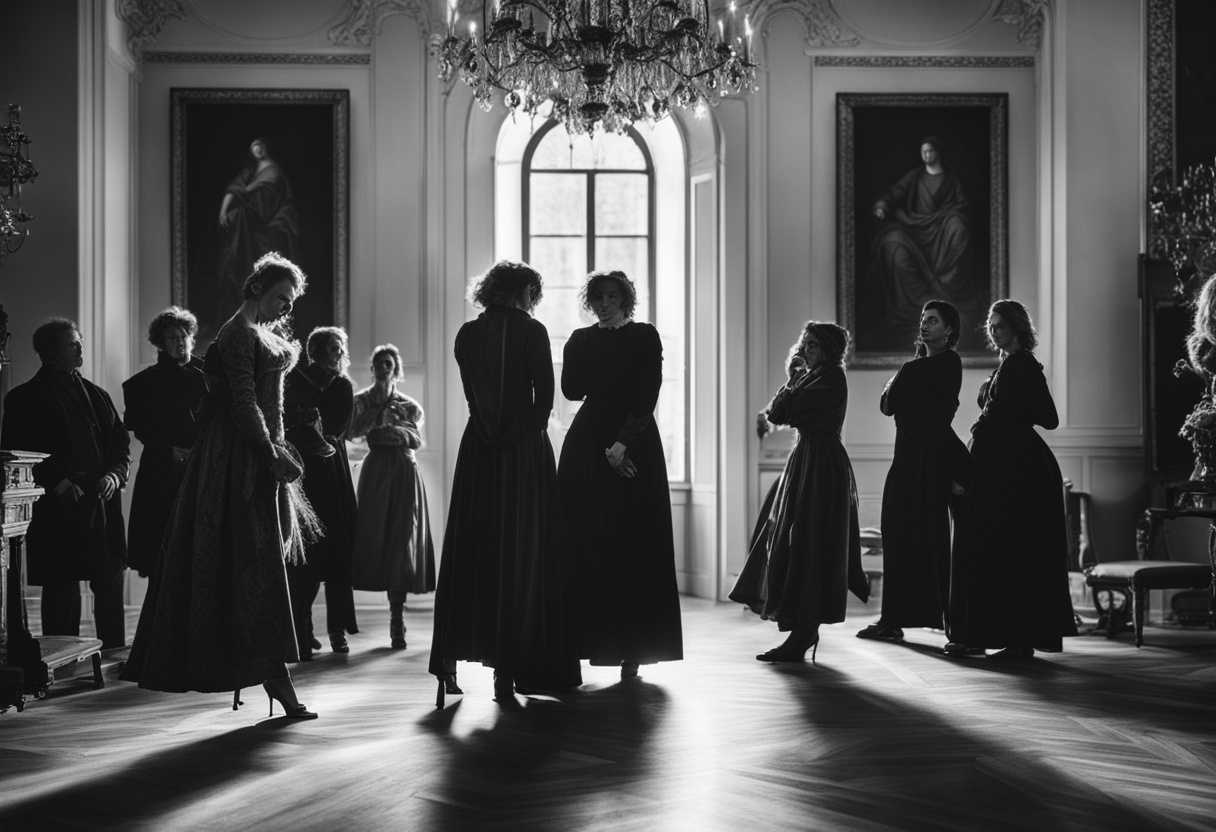 Dramatic-black-and-white-photo-captures-group's-shock-and-disbelief-intense-lighting-raw-emotion_sfiu