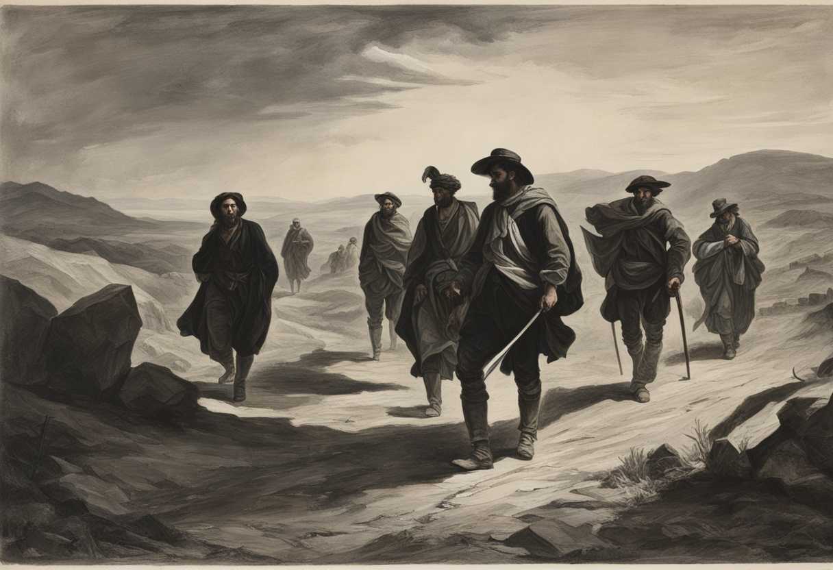 A-group-of-weary-travelers-trudge-through-a-barren-wasteland-facing-impending-doom-and-despair_mpnc