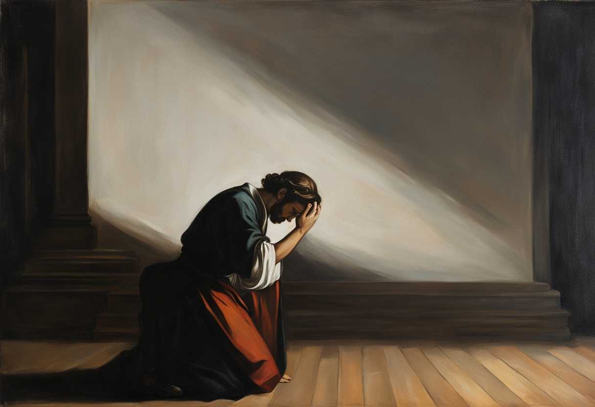 Man-kneels-in-dimly-lit-room-eyes-closed-hands-clasped-lost-in-prayer_bvui