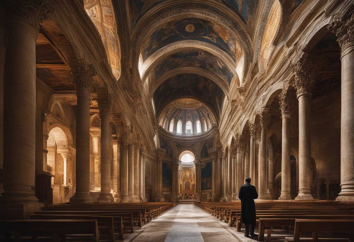 A-man-stands-before-ancient-churches-in-Syria-and-Cilicia-embodying-contemplation-and-determination_adum