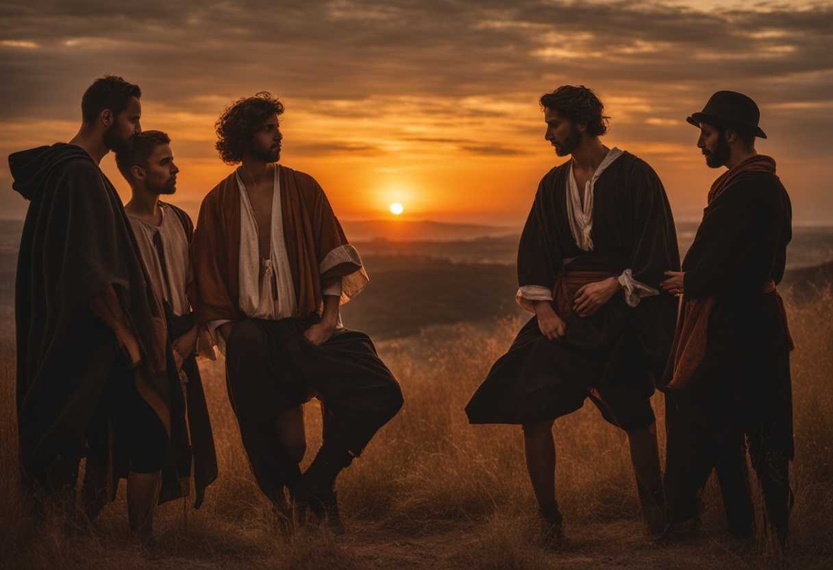 Brothers-stand-in-a-circle-at-sunset-sharing-deep-emotions-and-genuine-connection_cvjm