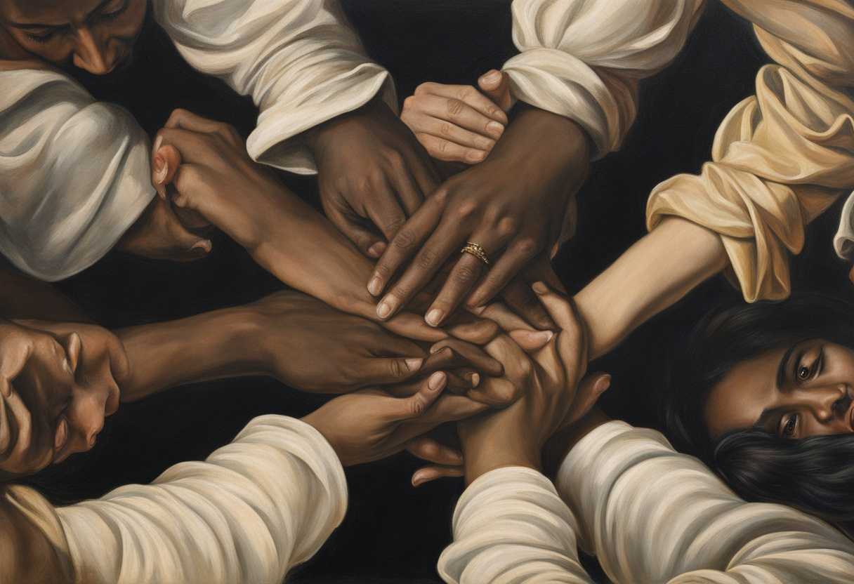 A-diverse-group-in-a-circle-heads-bowed-hands-clasped-radiating-unity-and-reverence_moog