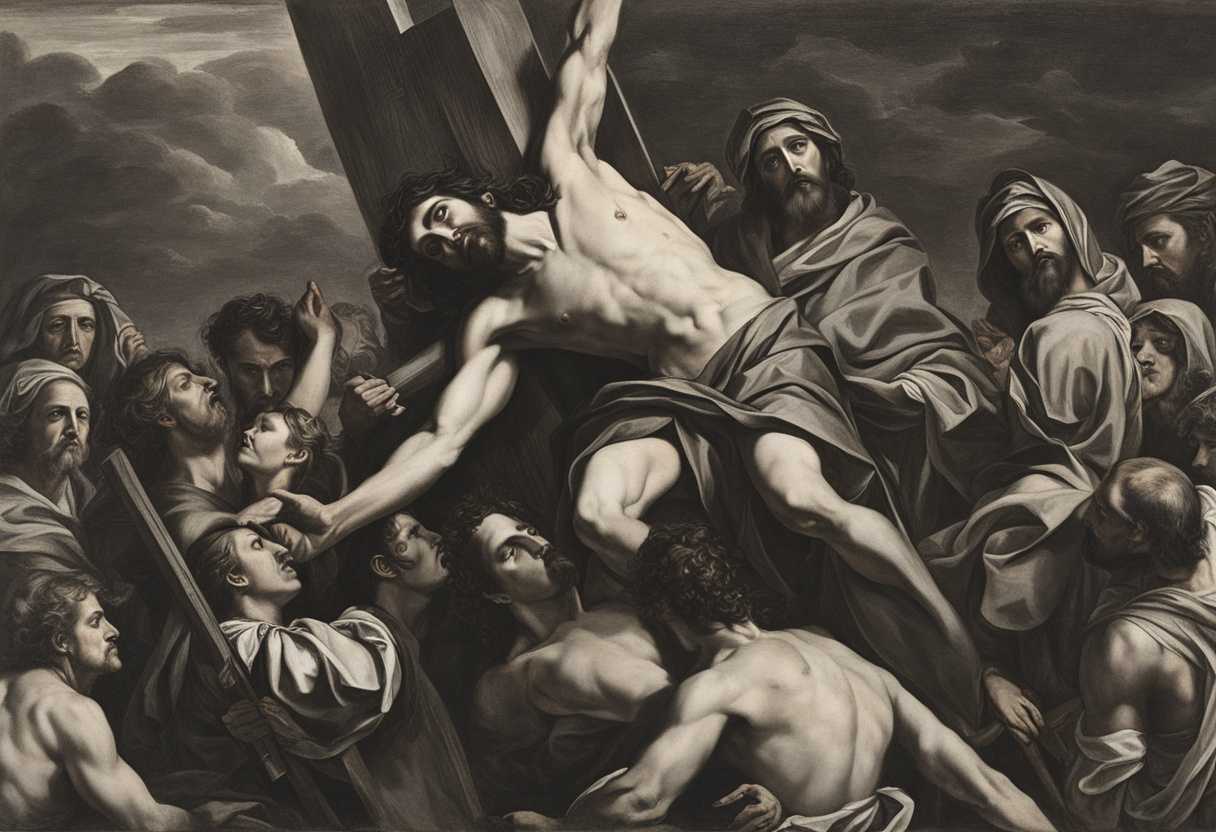 Jesus-on-the-cross-surrounded-by-confused-onlookers-their-faces-filled-with-anguish-and-doubt_xjan