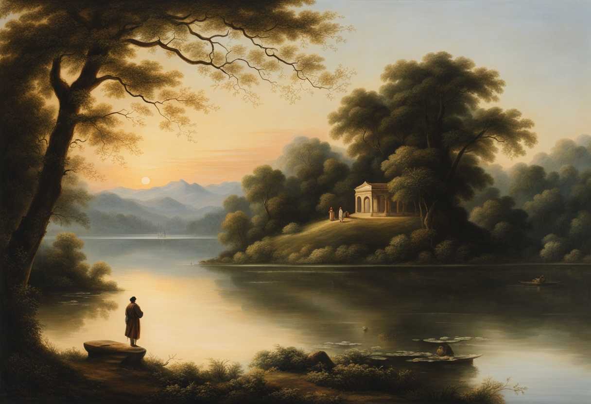 A-lone-figure-stands-by-a-tranquil-lake-at-dawn-surrounded-by-lush-greenery_akap