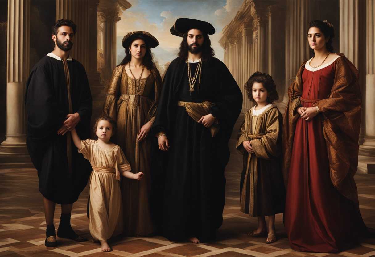 Shem-stands-with-family-in-traditional-attire-radiating-wisdom-and-strength-in-historical-setting_jwnp