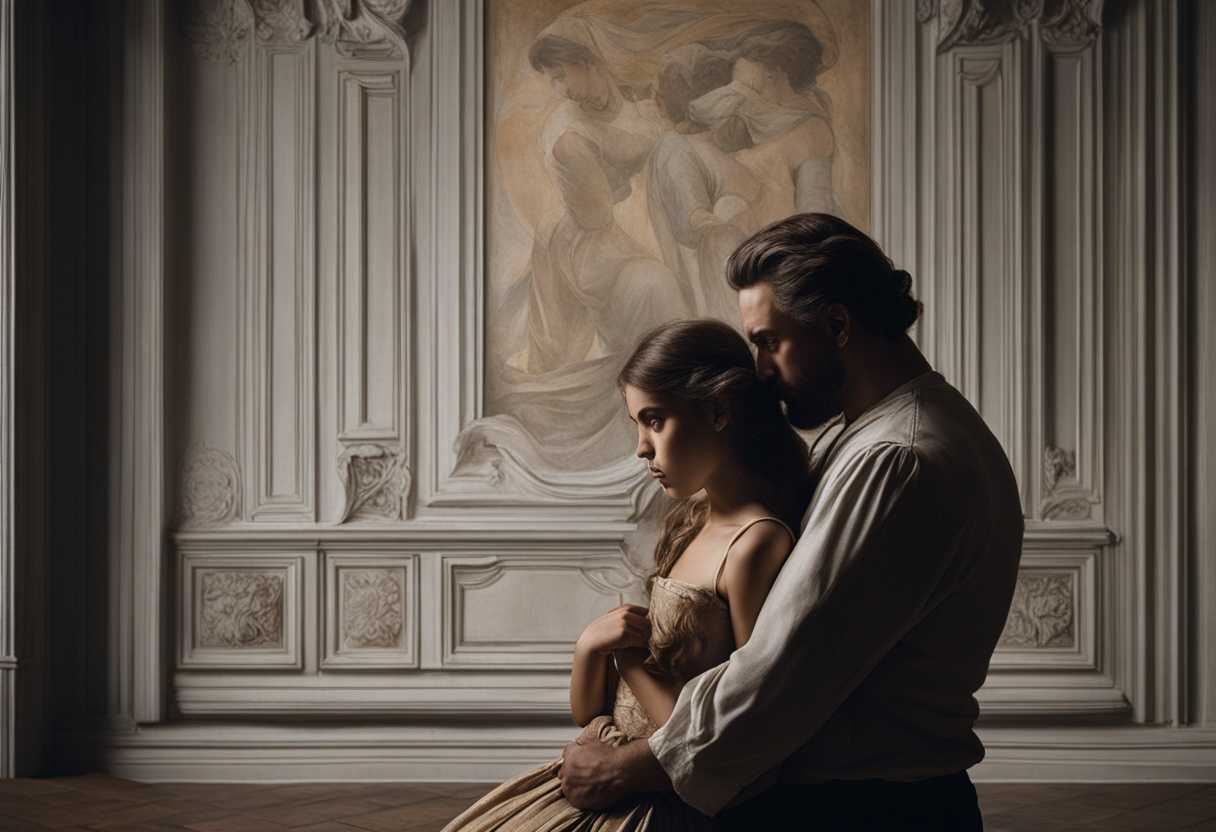 A-father-and-daughter-share-a-tense-secretive-moment-in-dimly-lit-room_pqle